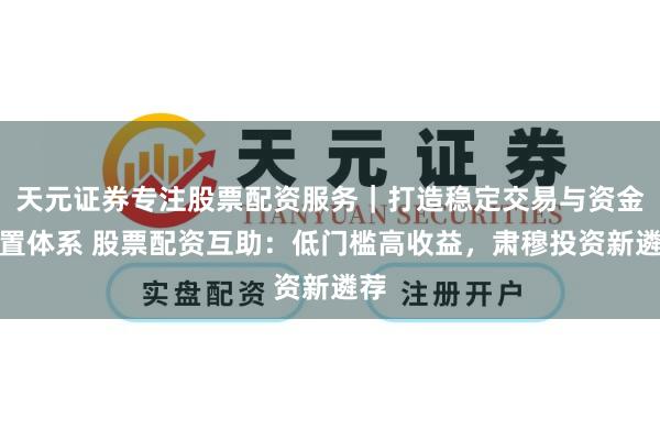 天元证券专注股票配资服务｜打造稳定交易与资金配置体系 股票配资互助：低门槛高收益，肃穆投资新遴荐