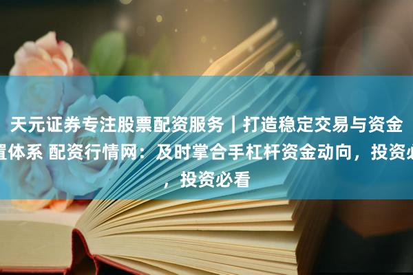 天元证券专注股票配资服务｜打造稳定交易与资金配置体系 配资行情网：及时掌合手杠杆资金动向，投资必看